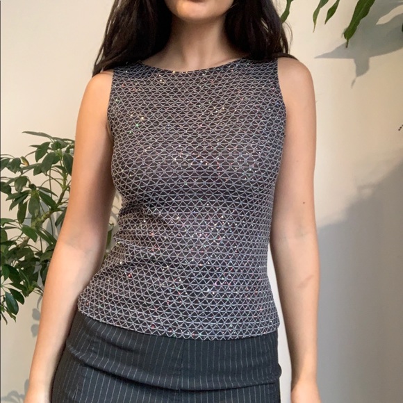 Sparkly vintage Dynamite sleeveless shirt - Picture 1 of 4